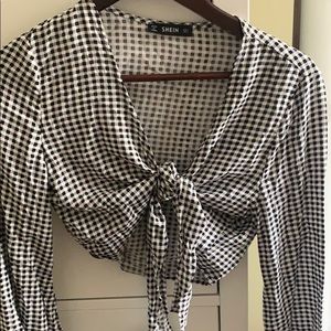 /Shein plaid crop top